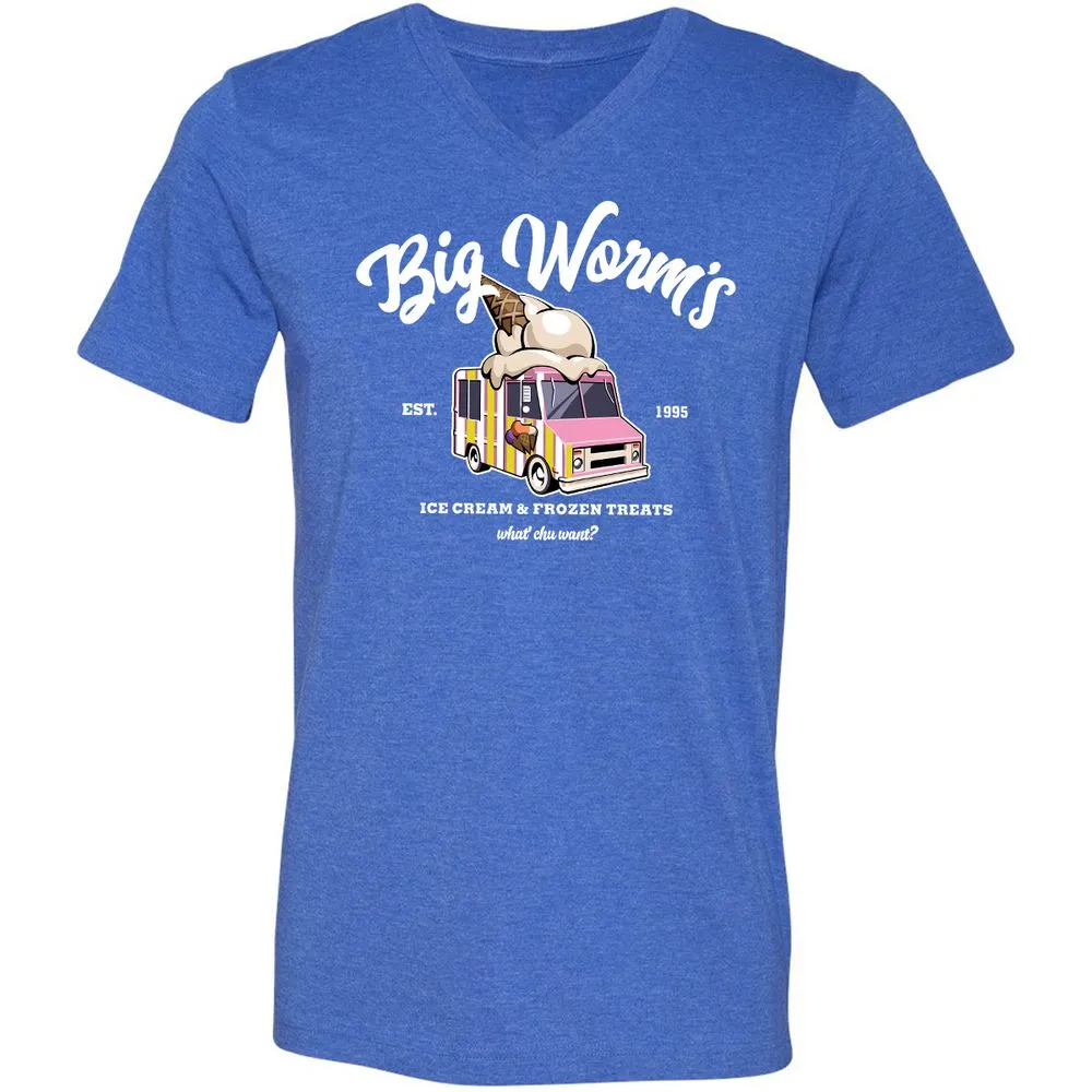 Unisex V-Neck T-Shirt - 7M14HXNK - Heather True Royal - 14
