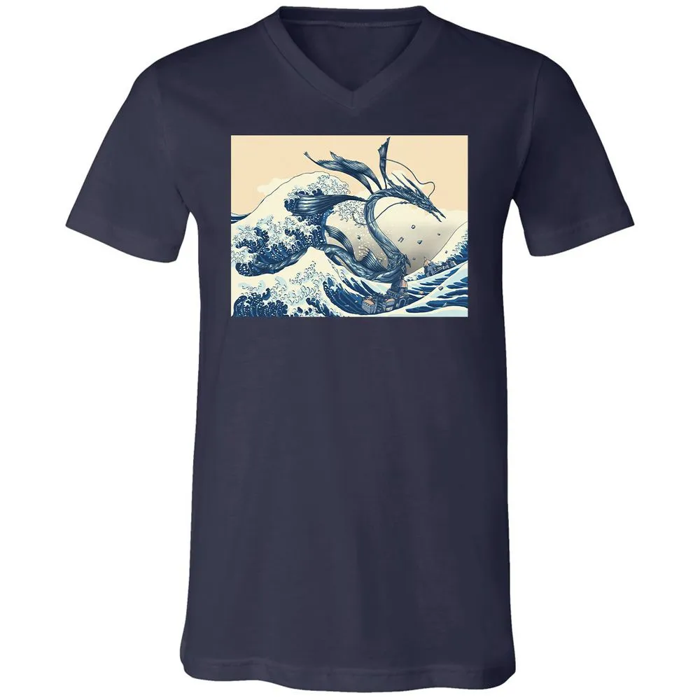 Unisex V-Neck T-Shirt - 6ASM7XRS - Navy - 2