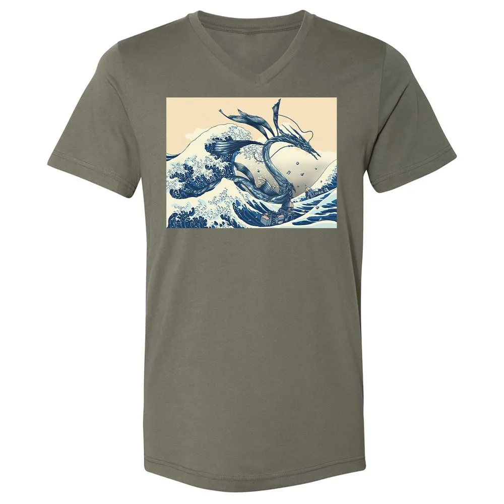 Unisex V-Neck T-Shirt - 6ASM7XRS - Military Green - 10
