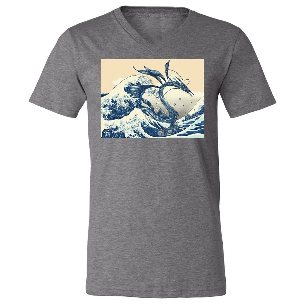 Unisex V-Neck T-Shirt - 6ASM7XRS - Deep Heather - 13