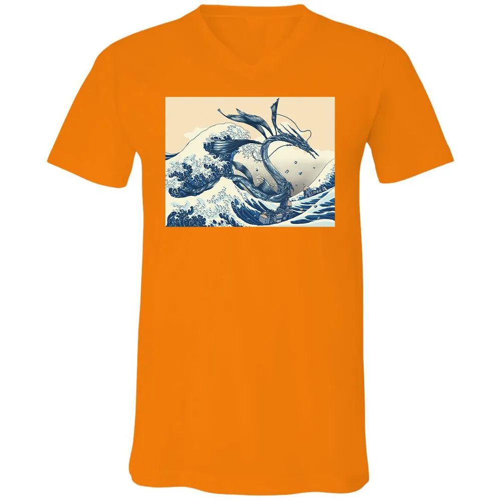 Unisex V-Neck T-Shirt - 6ASM7XRS - Orange - 11