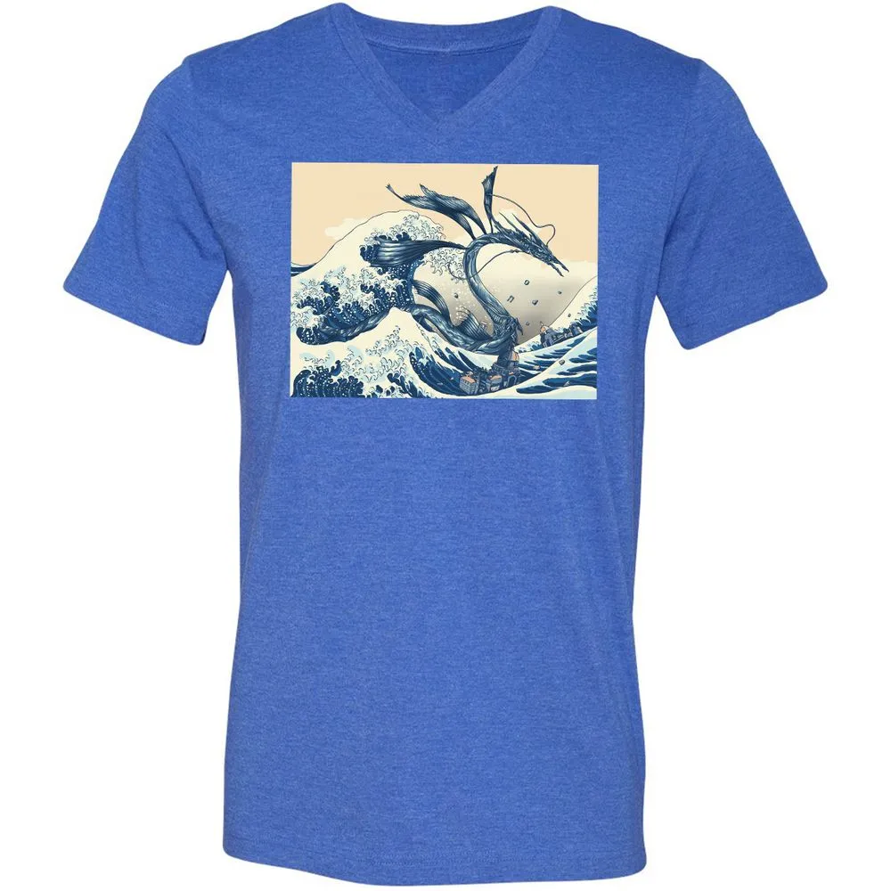 Unisex V-Neck T-Shirt - 6ASM7XRS - Heather True Royal - 14