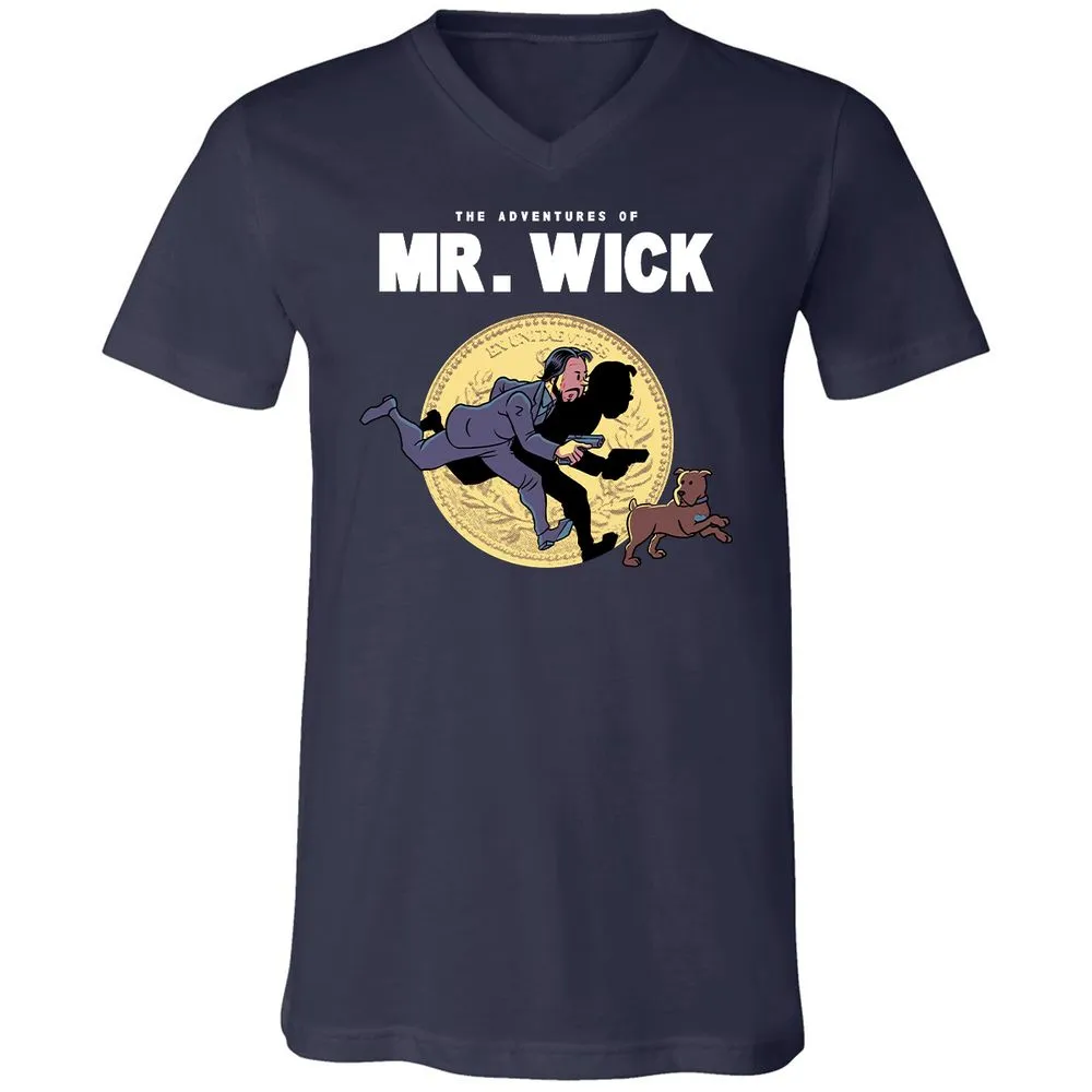 Unisex V-Neck T-Shirt - YWMFPQH7 - Navy - 2