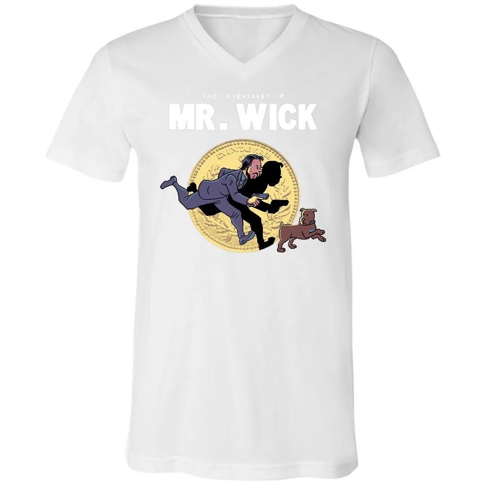 Unisex V-Neck T-Shirt - YWMFPQH7 - White - 5