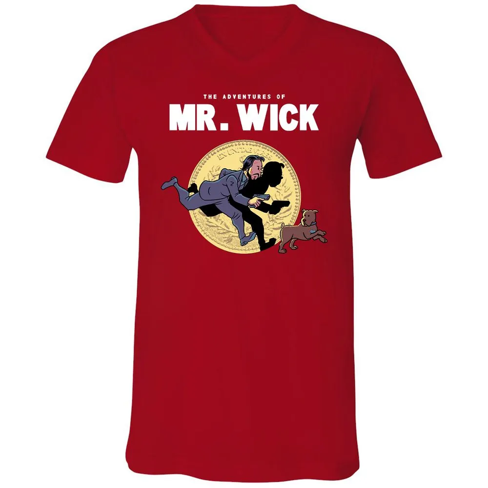Unisex V-Neck T-Shirt - YWMFPQH7 - Red - 3