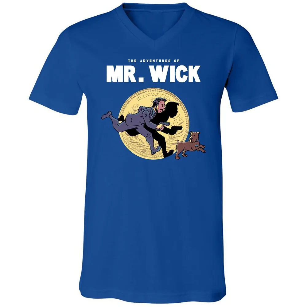 Unisex V-Neck T-Shirt - YWMFPQH7 - True Royal - 4
