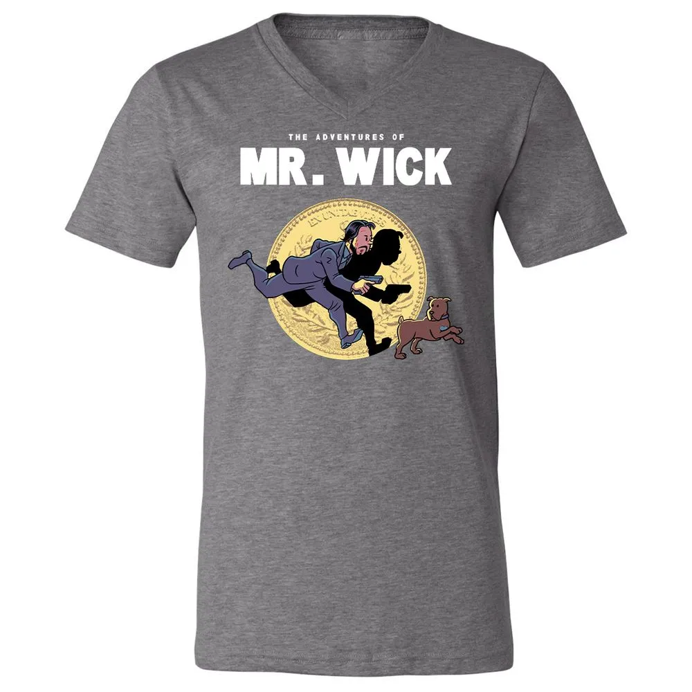 Unisex V-Neck T-Shirt - YWMFPQH7 - Deep Heather - 13