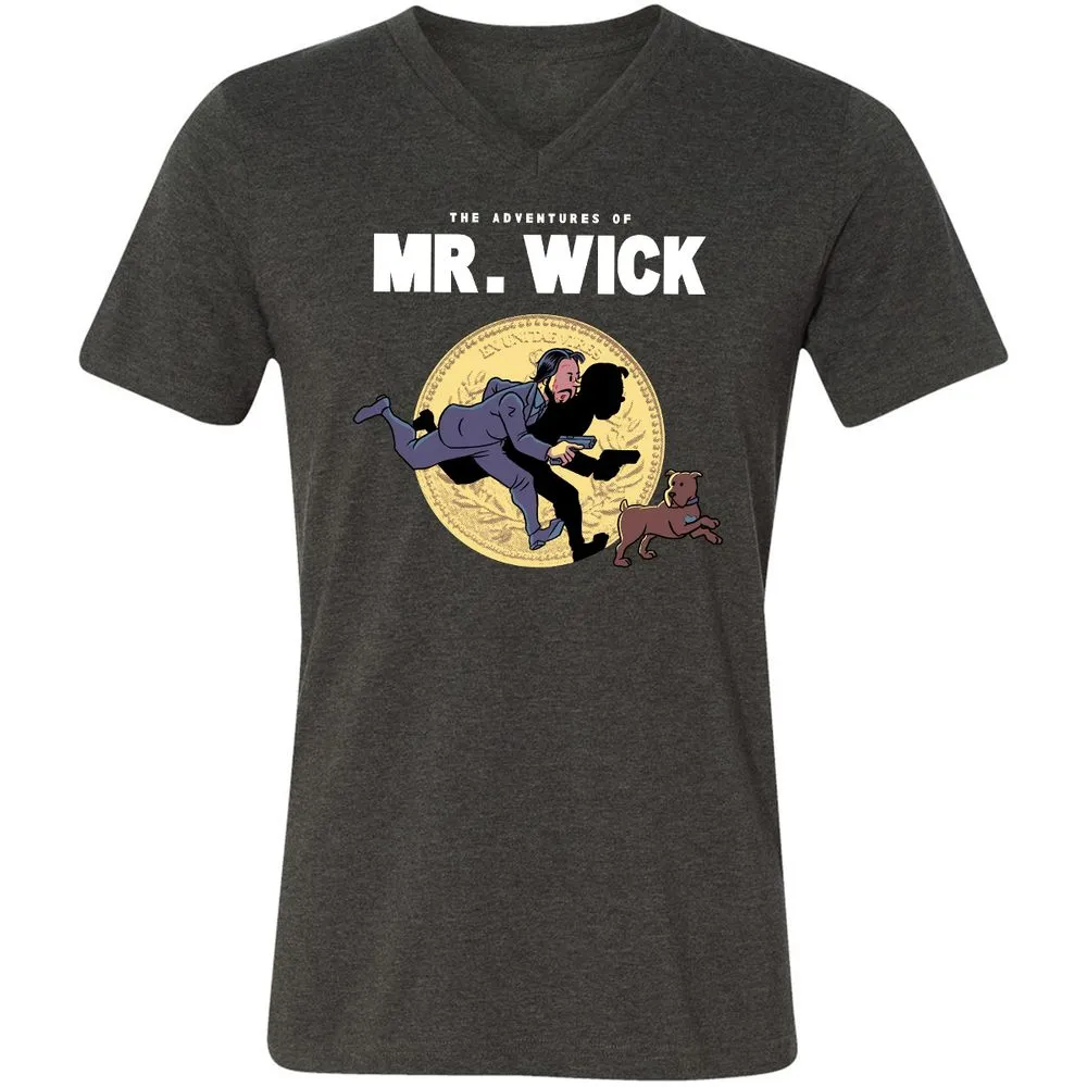 Unisex V-Neck T-Shirt - YWMFPQH7 - Dark Grey Heather - 8