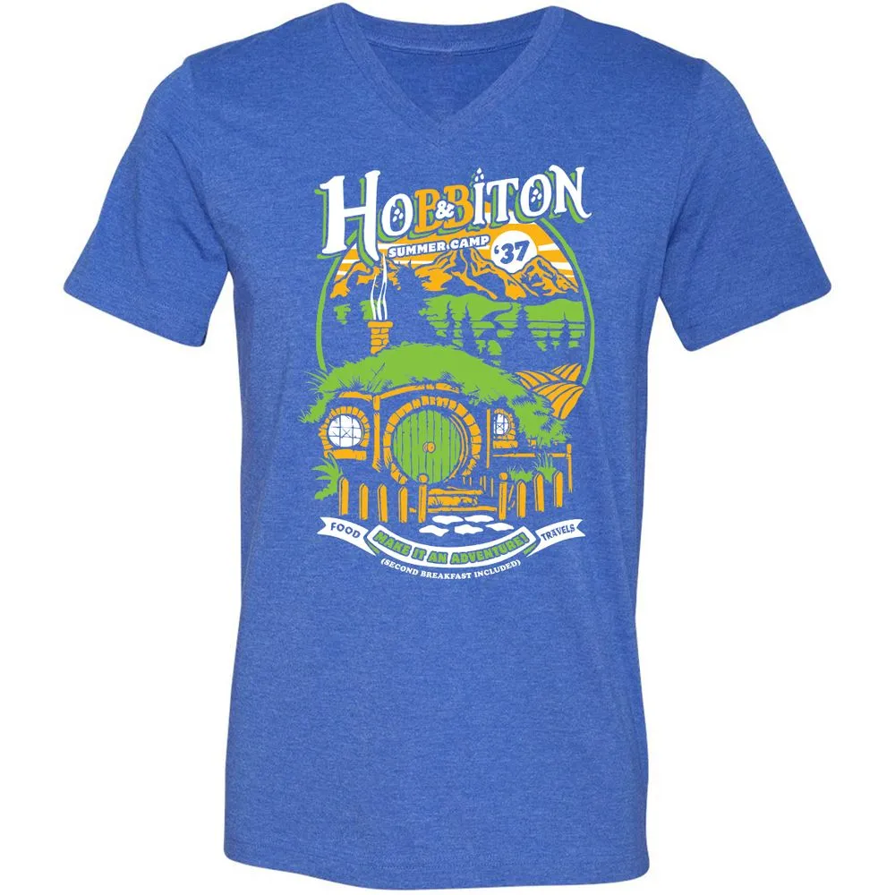 Unisex V-Neck T-Shirt - F7FURN7Q - Heather True Royal - 14