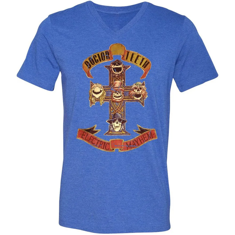 Unisex V-Neck T-Shirt - JWT9K94P - Heather True Royal - 14