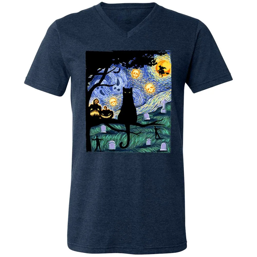Unisex V-Neck T-Shirt - MFG2B8LN - Heather Navy - 15