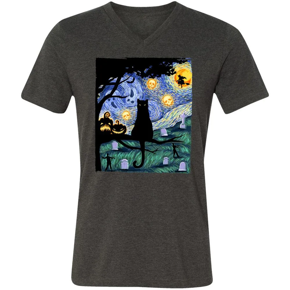 Unisex V-Neck T-Shirt - MFG2B8LN - Dark Grey Heather - 8