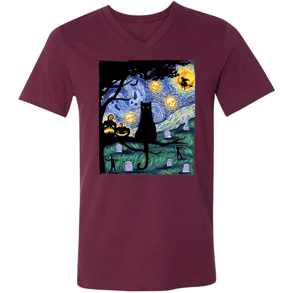 Unisex V-Neck T-Shirt - MFG2B8LN - Maroon - 6