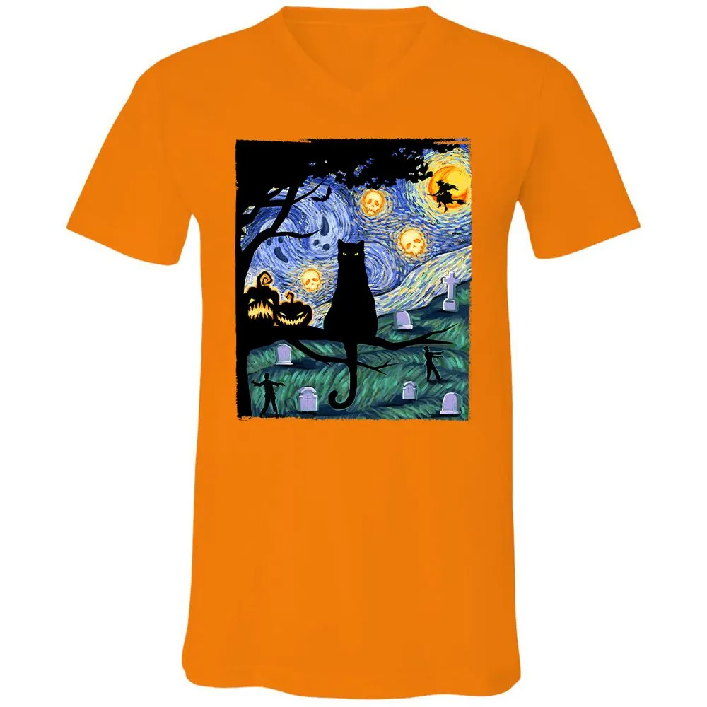 Unisex V-Neck T-Shirt - MFG2B8LN - Orange - 11