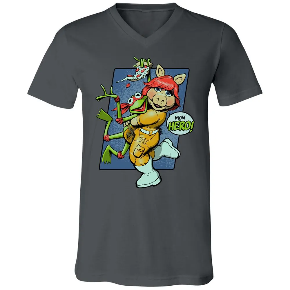 Unisex V-Neck T-Shirt - 2HK7NM37 - Asphalt - 12