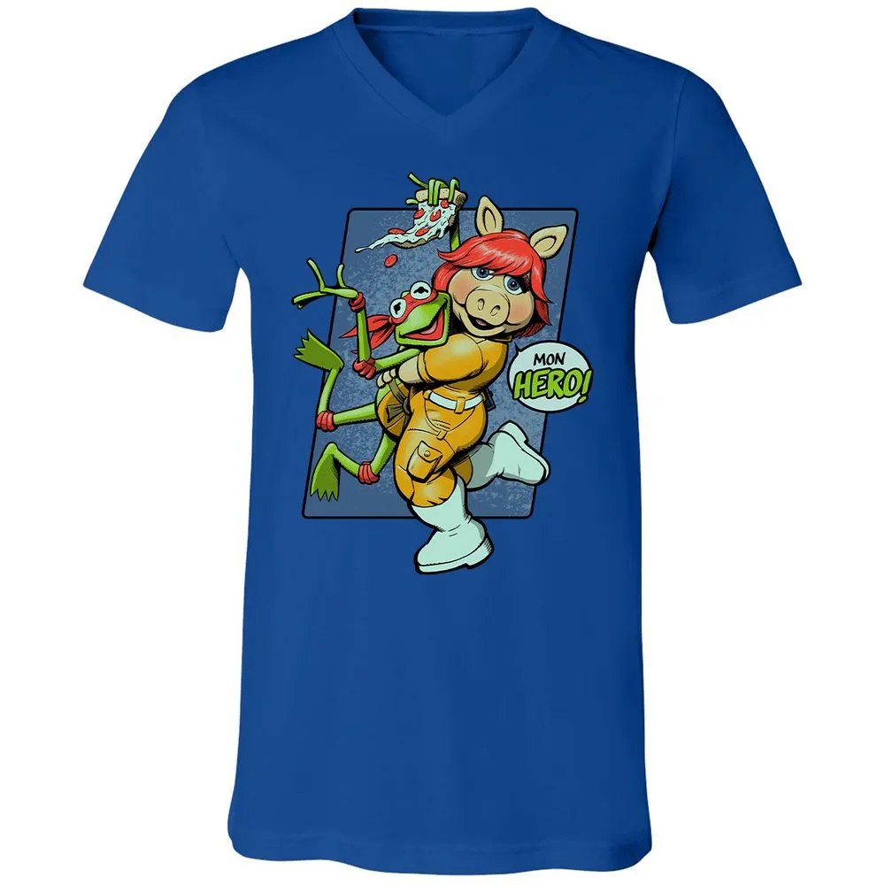 Unisex V-Neck T-Shirt - 2HK7NM37 - True Royal - 4