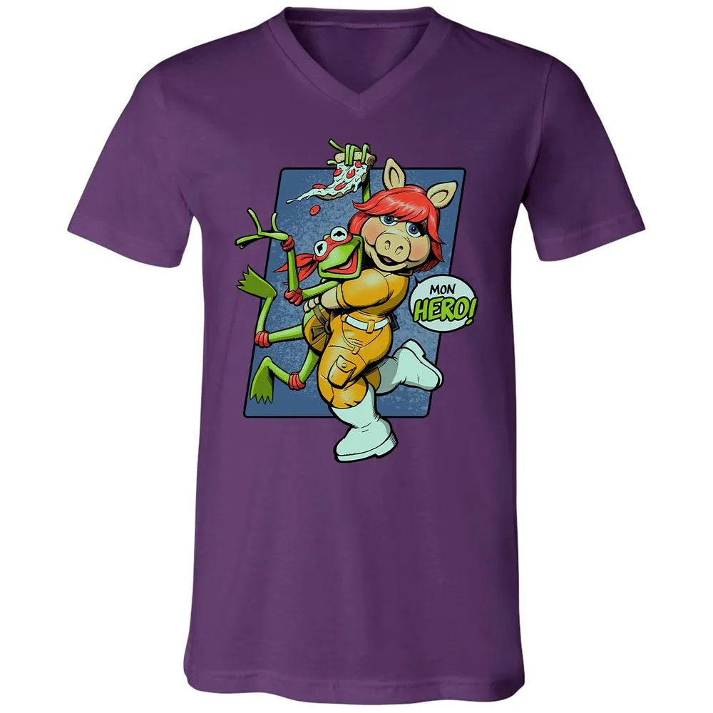 Unisex V-Neck T-Shirt - 2HK7NM37 - Team Purple - 9