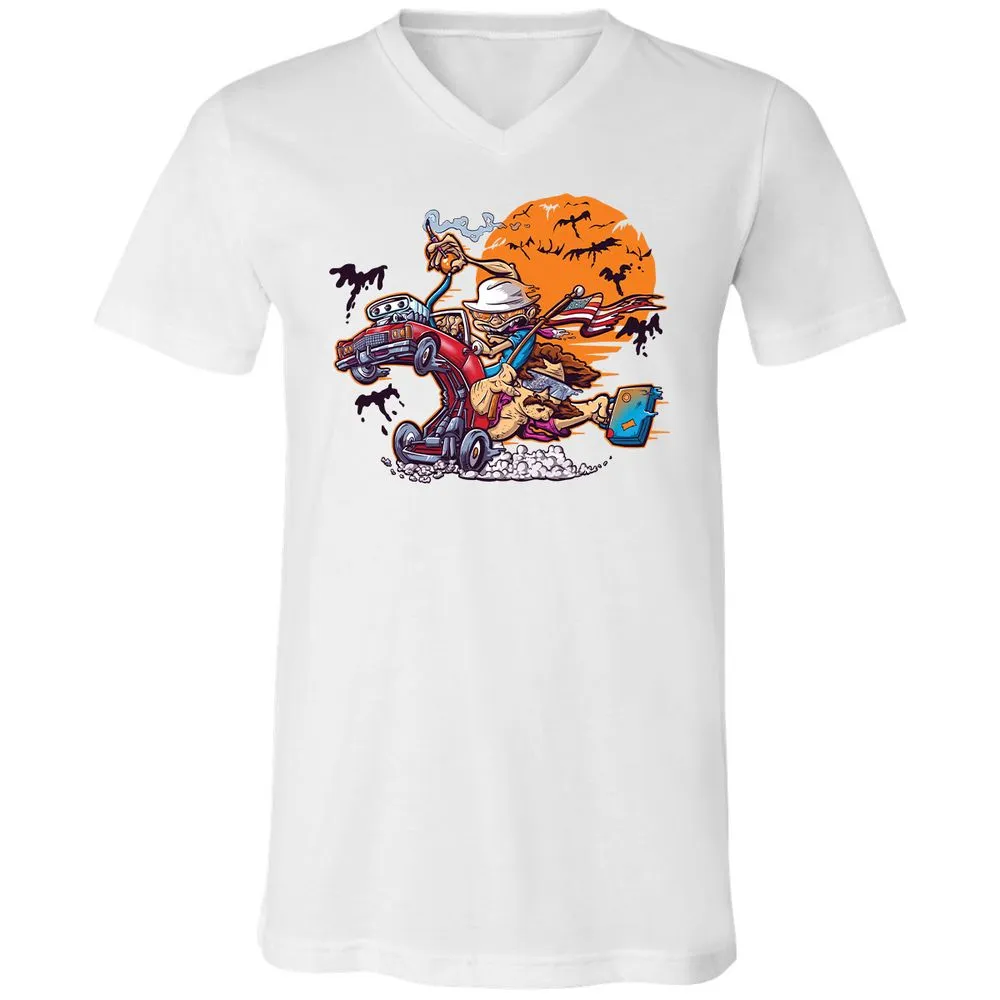 Unisex V-Neck T-Shirt - KZKCJ1RN - White - 5