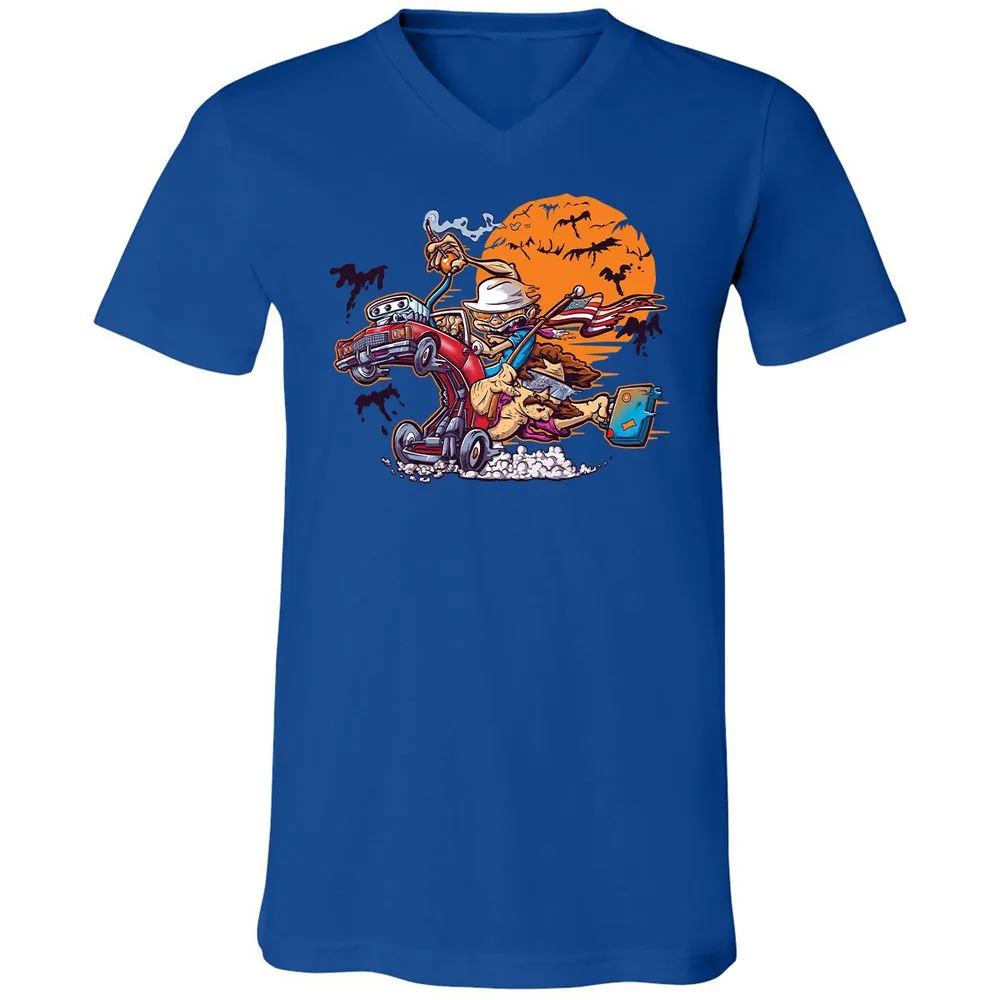 Unisex V-Neck T-Shirt - KZKCJ1RN - True Royal - 4