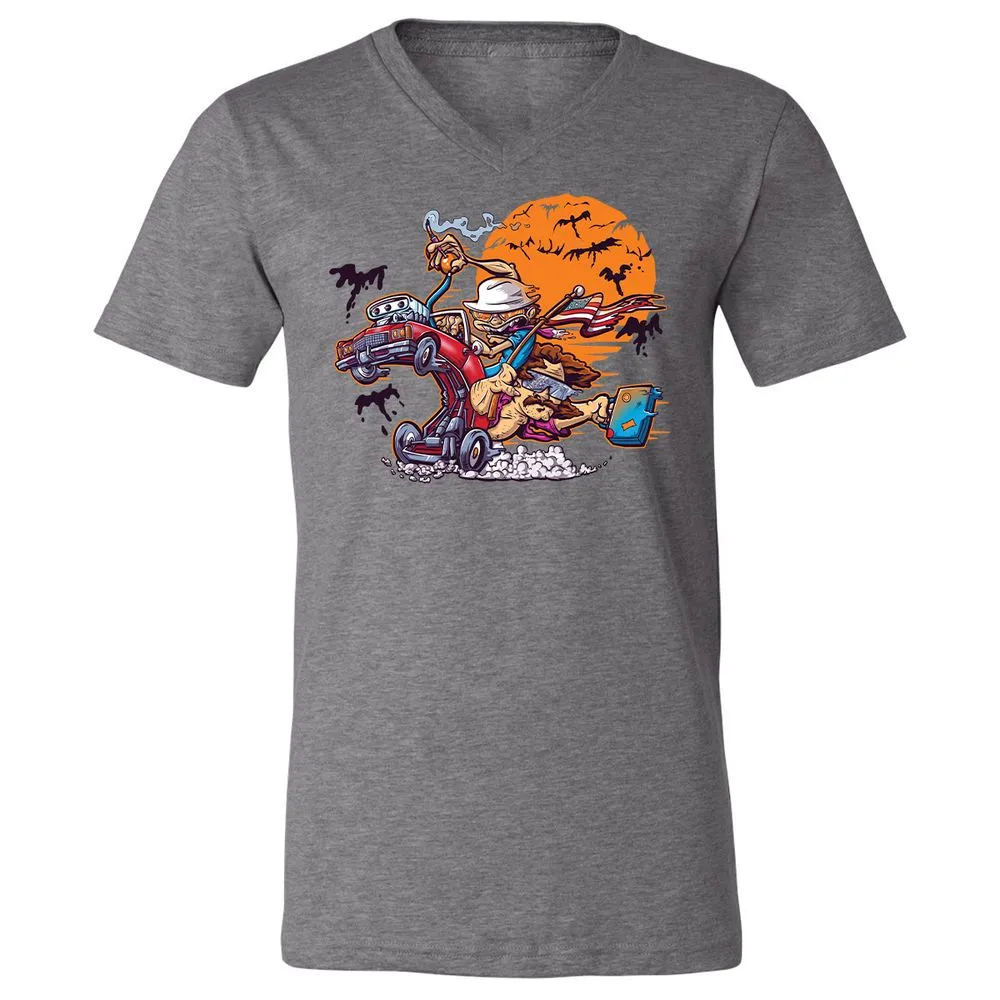 Unisex V-Neck T-Shirt - KZKCJ1RN - Deep Heather - 13