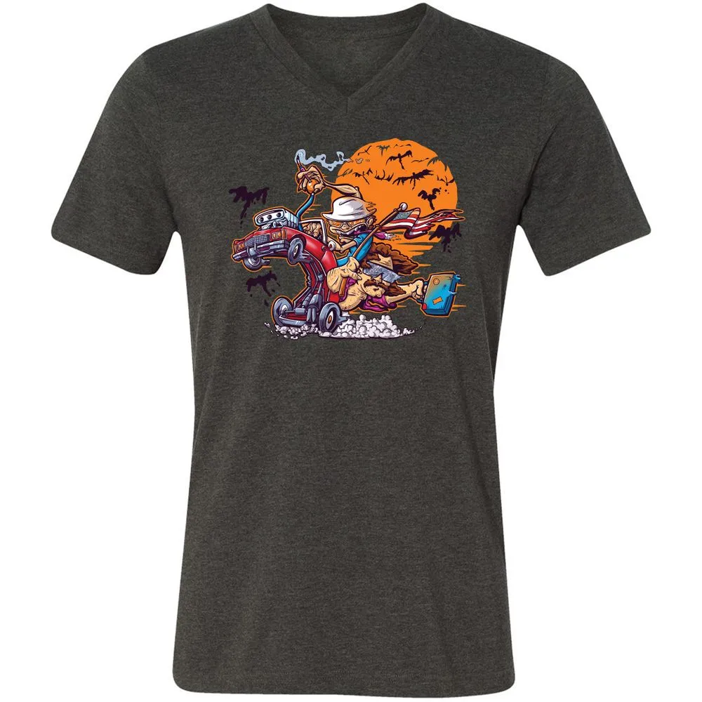 Unisex V-Neck T-Shirt - KZKCJ1RN - Dark Grey Heather - 8