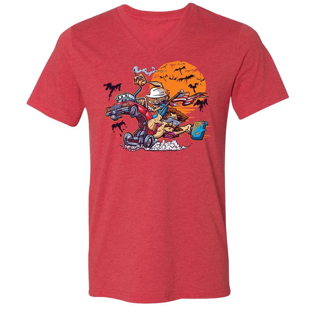 Unisex V-Neck T-Shirt - KZKCJ1RN - Heather Red - 16