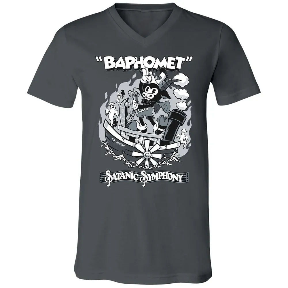 Unisex V-Neck T-Shirt - QA8MJJUX - Asphalt - 12