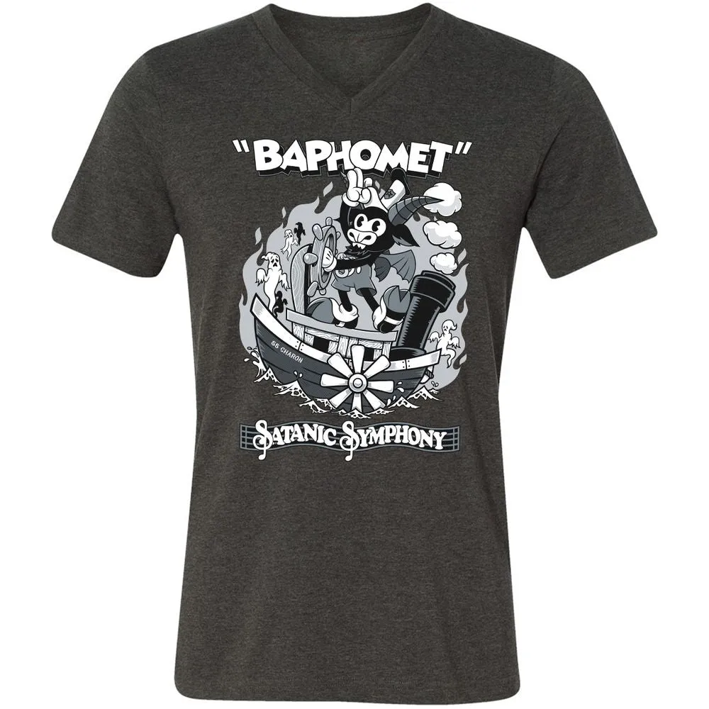 Unisex V-Neck T-Shirt - QA8MJJUX - Dark Grey Heather - 8