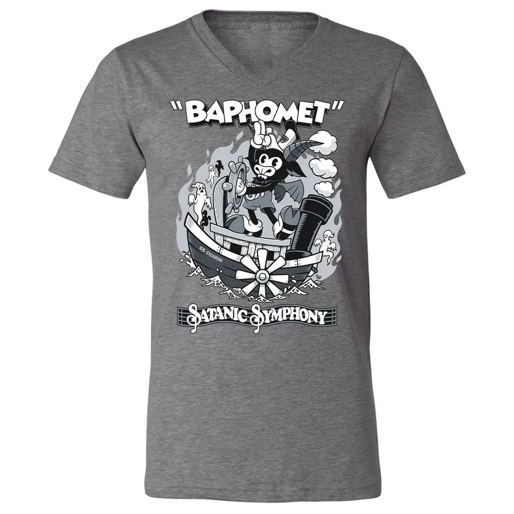 Unisex V-Neck T-Shirt - QA8MJJUX - Deep Heather - 13
