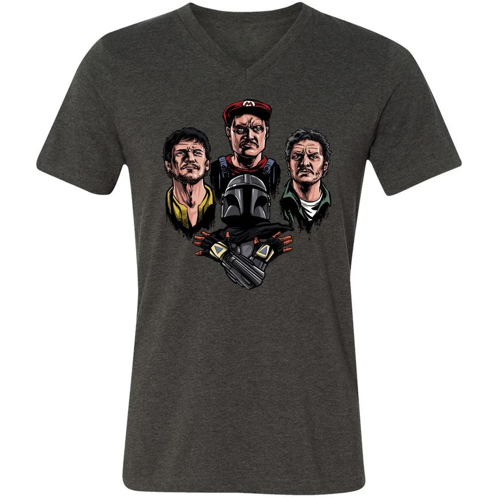 Unisex V-Neck T-Shirt - X2WMSSUK - Dark Grey Heather - 8