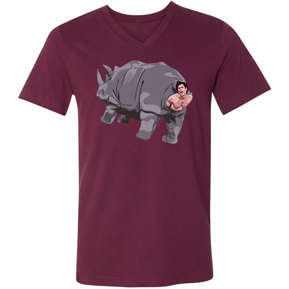 Unisex V-Neck T-Shirt - EJYH1SED - Maroon - 6