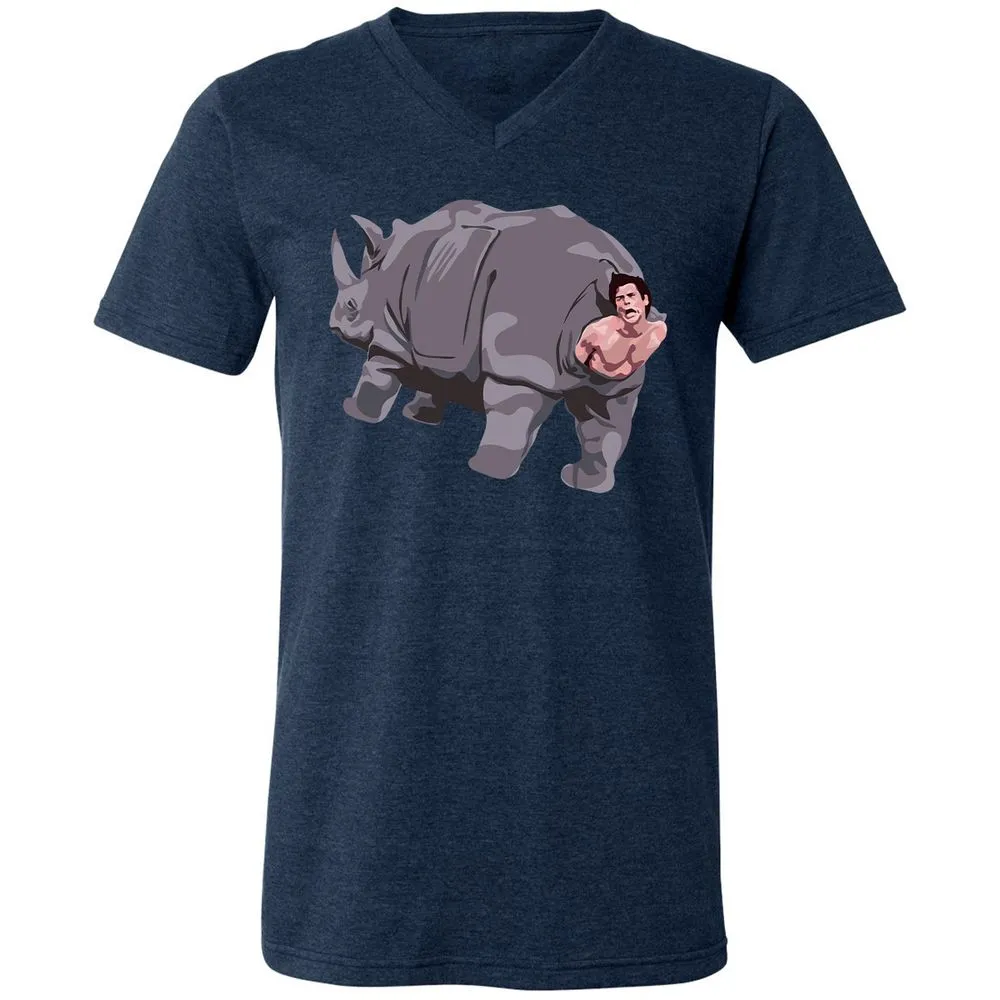Unisex V-Neck T-Shirt - EJYH1SED - Heather Navy - 15