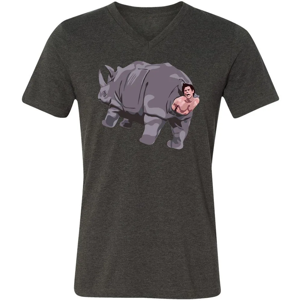 Unisex V-Neck T-Shirt - EJYH1SED - Dark Grey Heather - 8