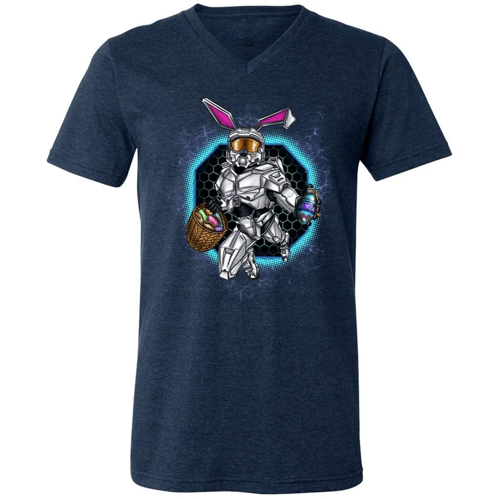 Unisex V-Neck T-Shirt - 5DMH6M6Y - Heather Navy - 15