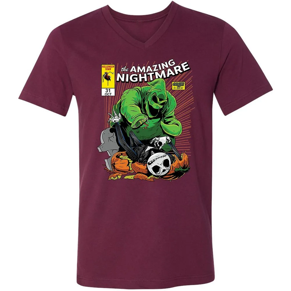 Unisex V-Neck T-Shirt - YDFNZHL5 - Maroon - 6