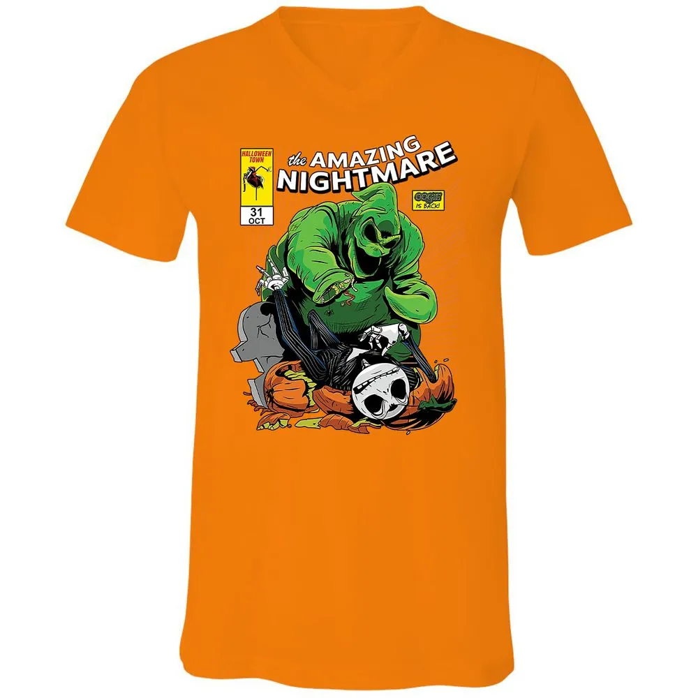 Unisex V-Neck T-Shirt - YDFNZHL5 - Orange - 11