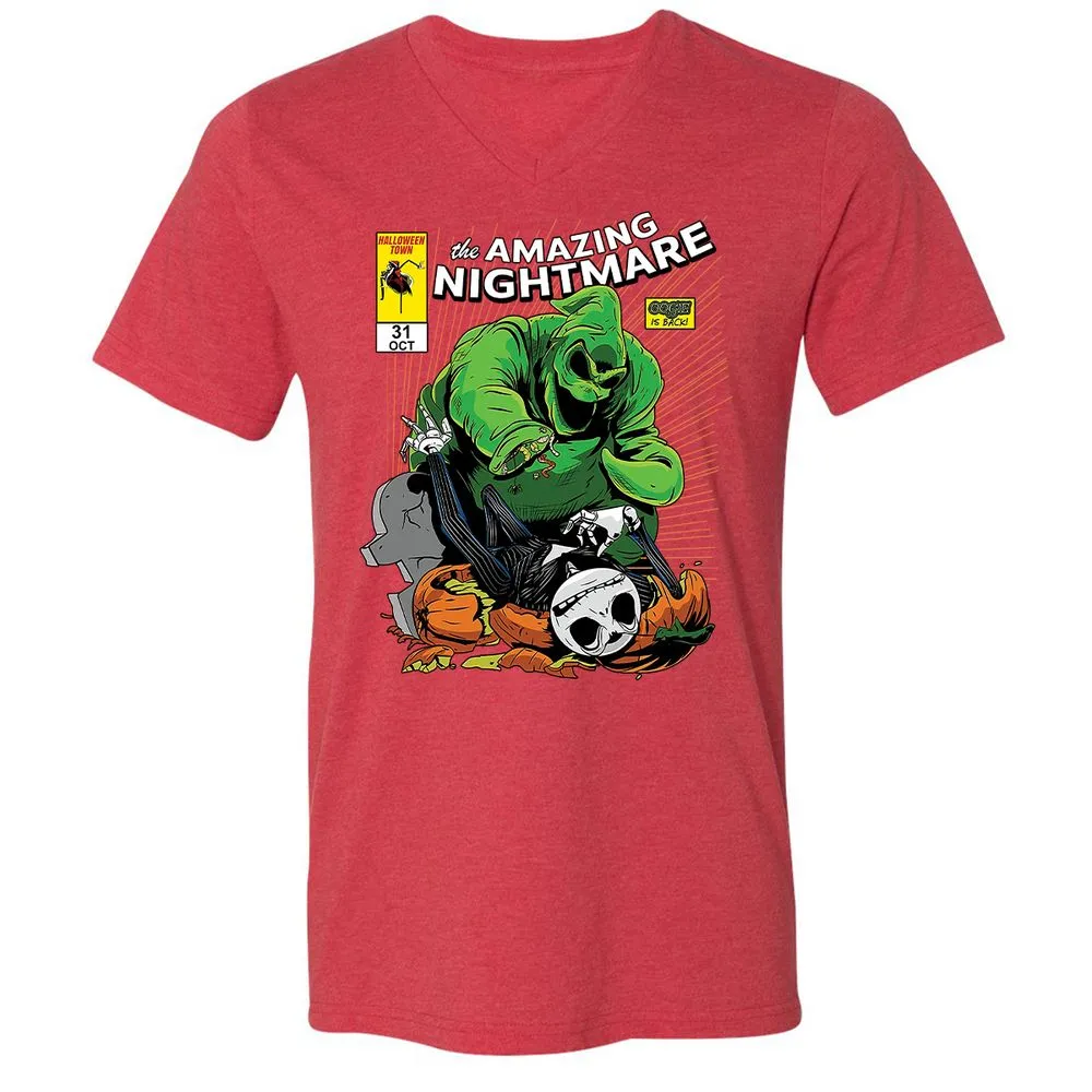 Unisex V-Neck T-Shirt - YDFNZHL5 - Heather Red - 16
