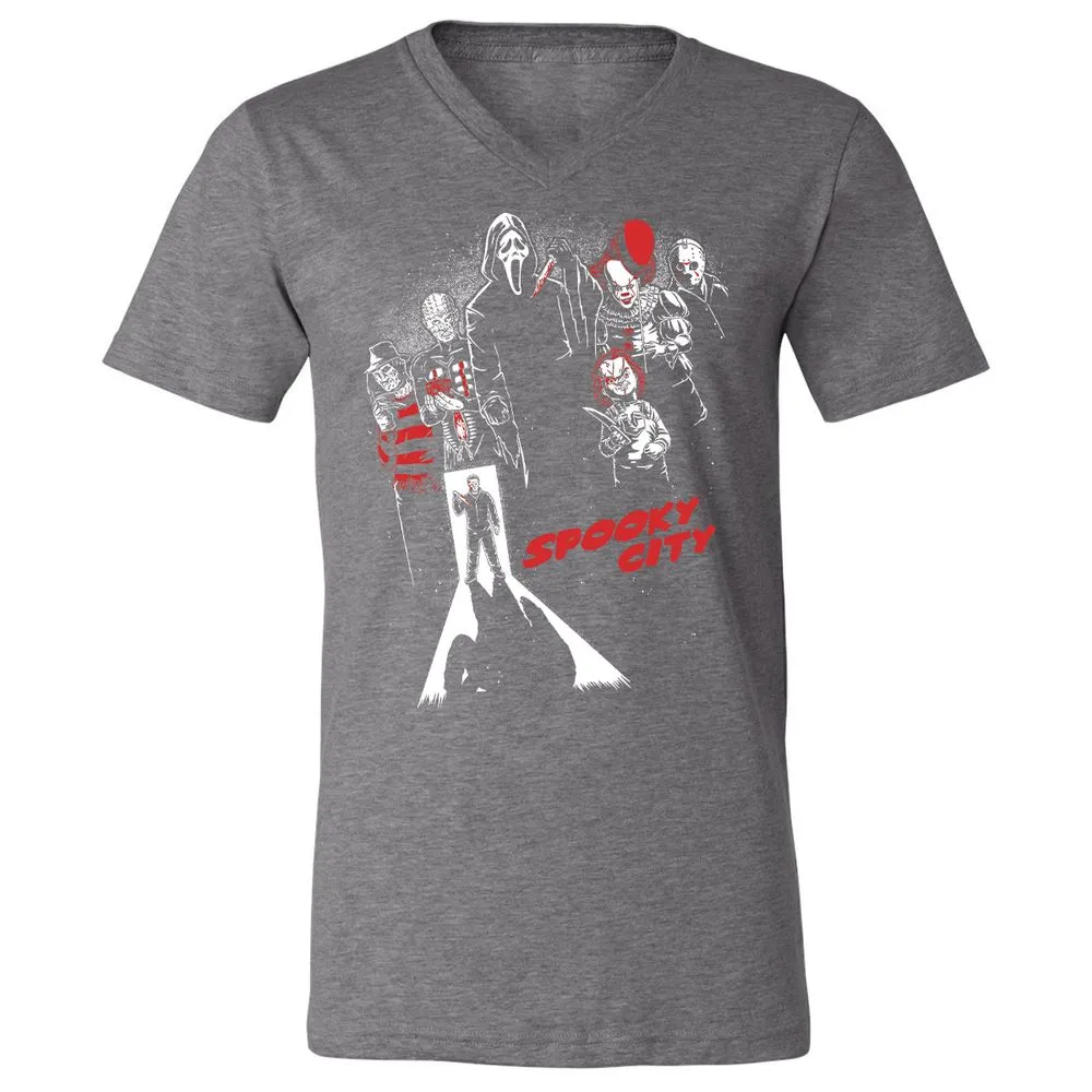 Unisex V-Neck T-Shirt - TA5EA8AE - Deep Heather - 13