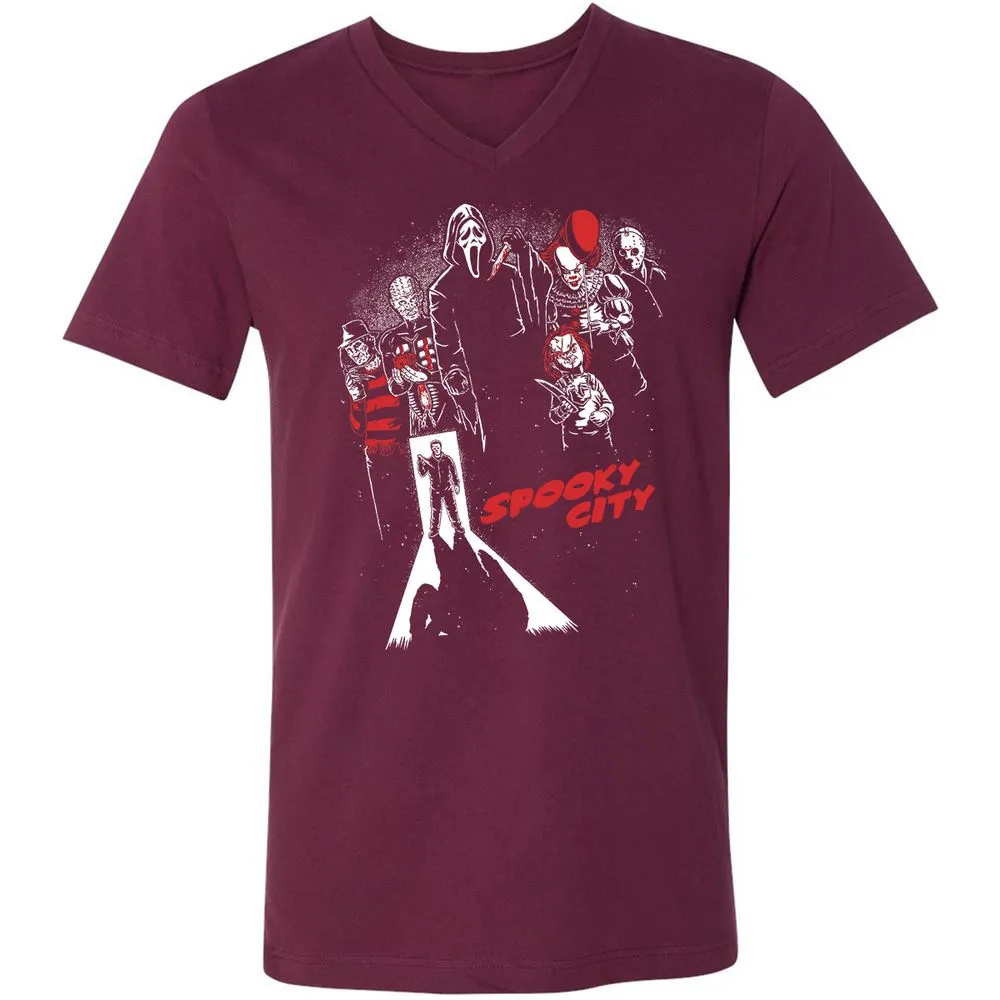 Unisex V-Neck T-Shirt - TA5EA8AE - Maroon - 6