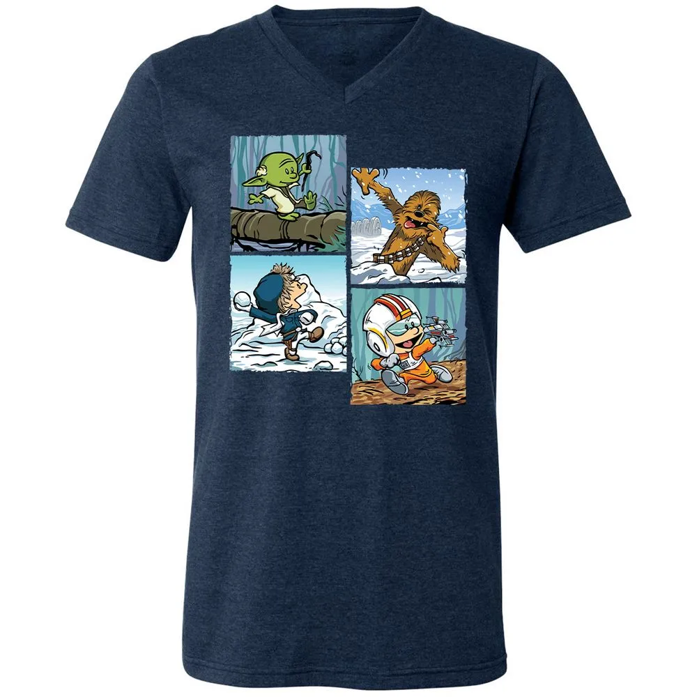 Unisex V-Neck T-Shirt - FB2MNPLF - Heather Navy - 15