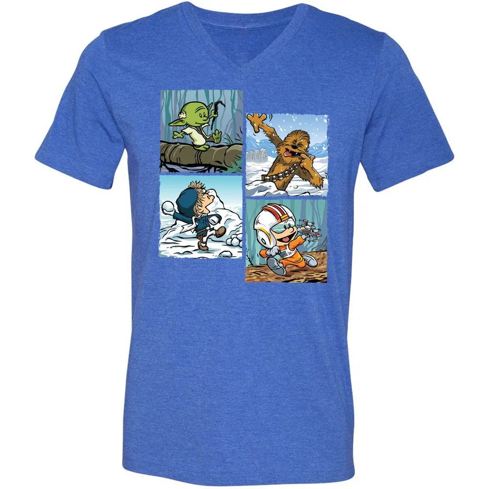 Unisex V-Neck T-Shirt - FB2MNPLF - Heather True Royal - 14