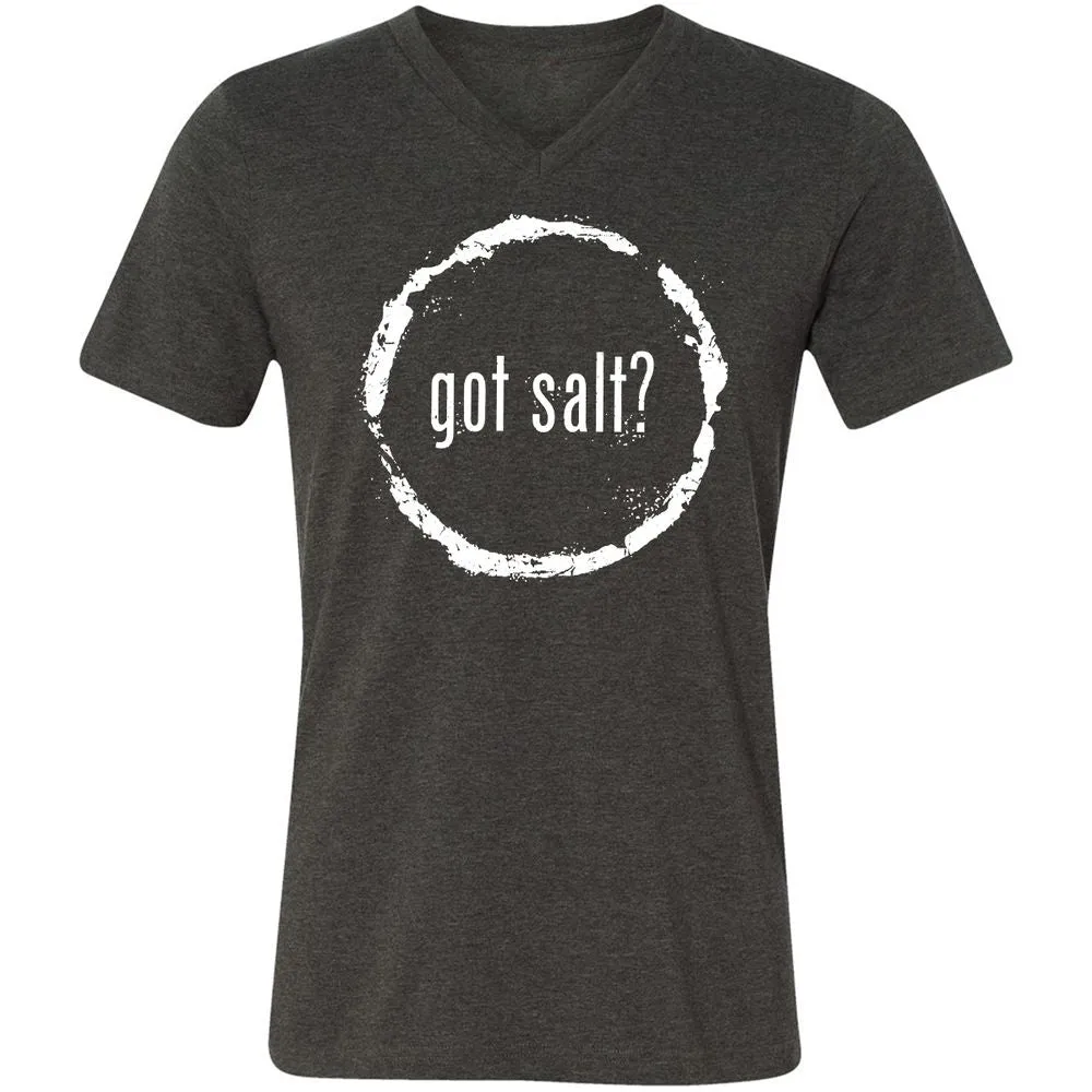 Unisex V-Neck T-Shirt - CAQLBXHW - Dark Grey Heather - 8