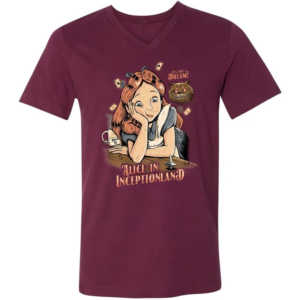 Unisex V-Neck T-Shirt - E7VHG5SV - Maroon - 6