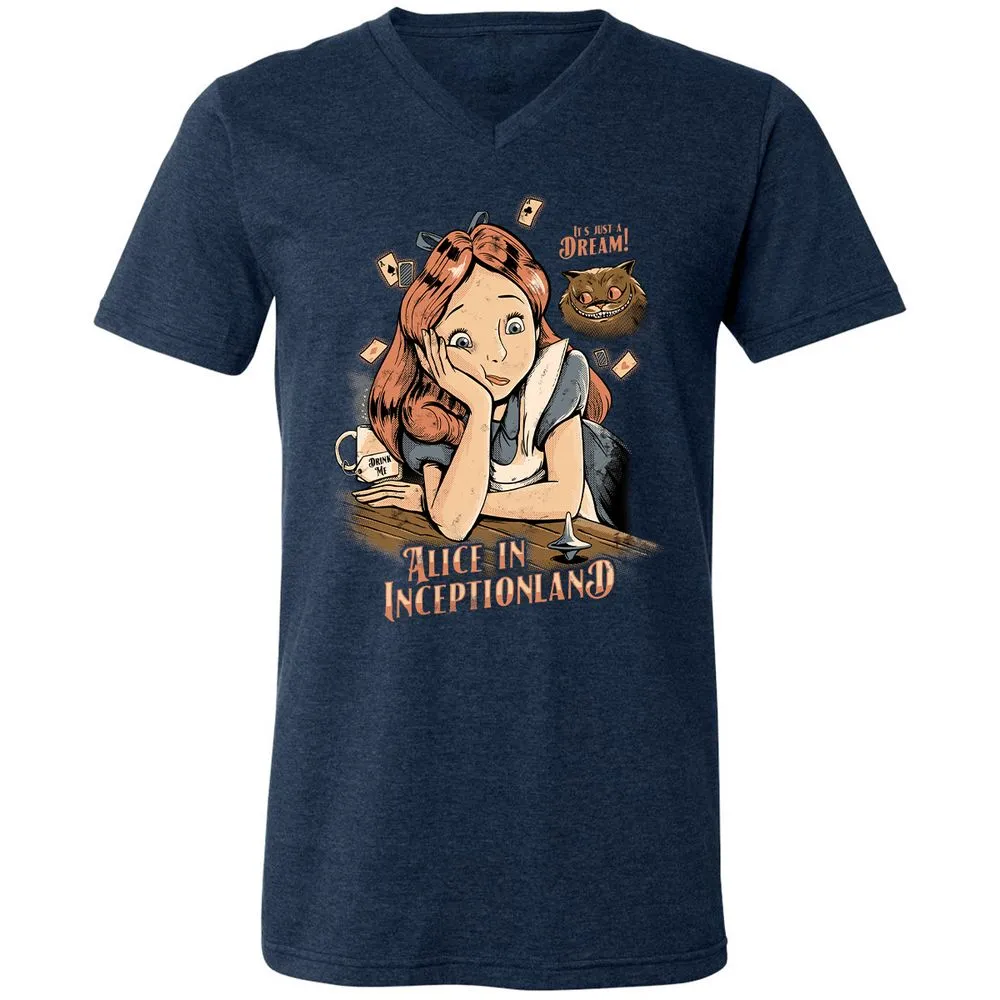 Unisex V-Neck T-Shirt - E7VHG5SV - Heather Navy - 15