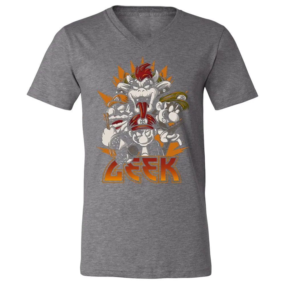 Unisex V-Neck T-Shirt - L9SLEL7E - Deep Heather - 13