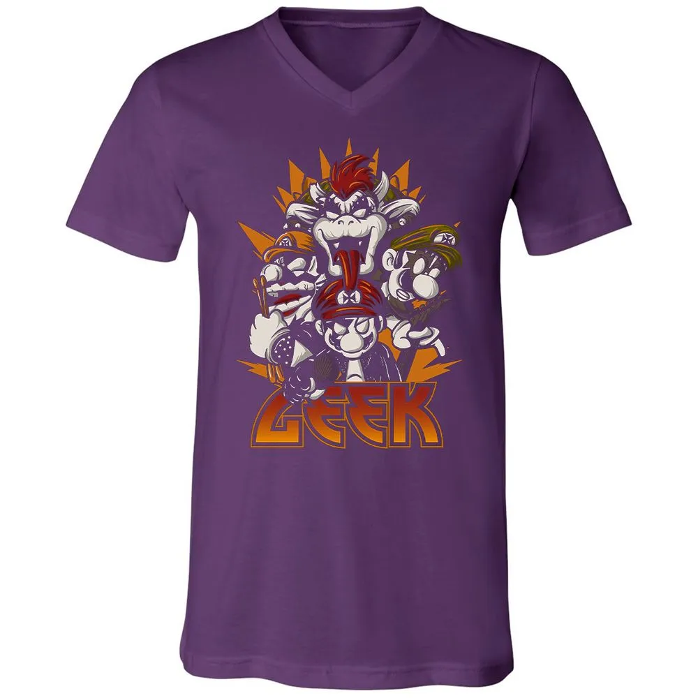 Unisex V-Neck T-Shirt - L9SLEL7E - Team Purple - 9