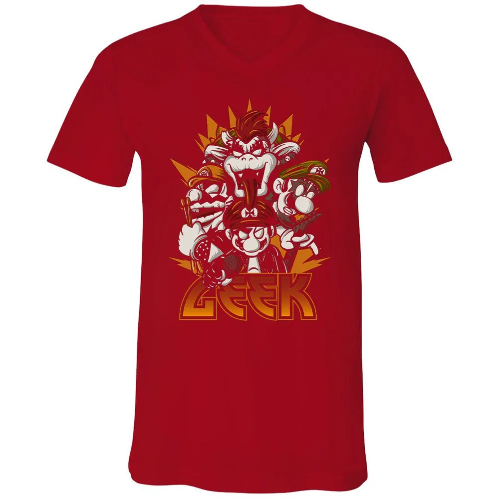 Unisex V-Neck T-Shirt - L9SLEL7E - Red - 3