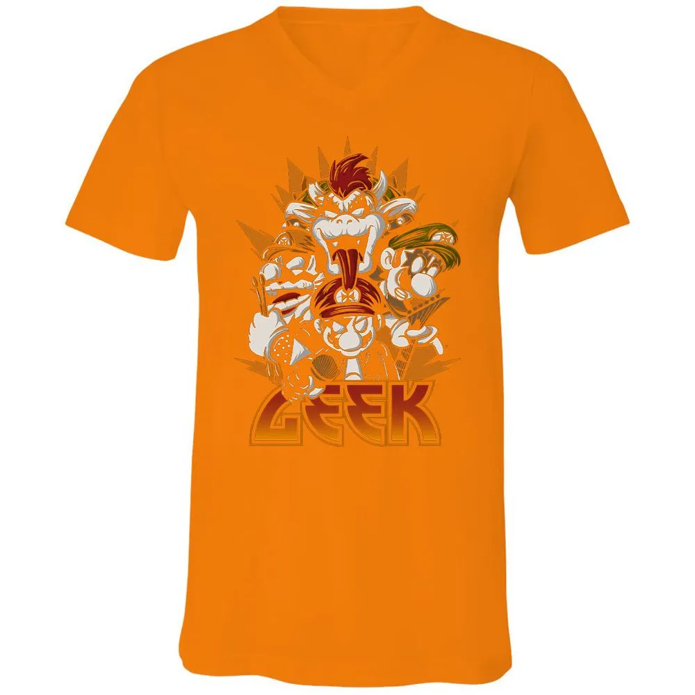 Unisex V-Neck T-Shirt - L9SLEL7E - Orange - 11