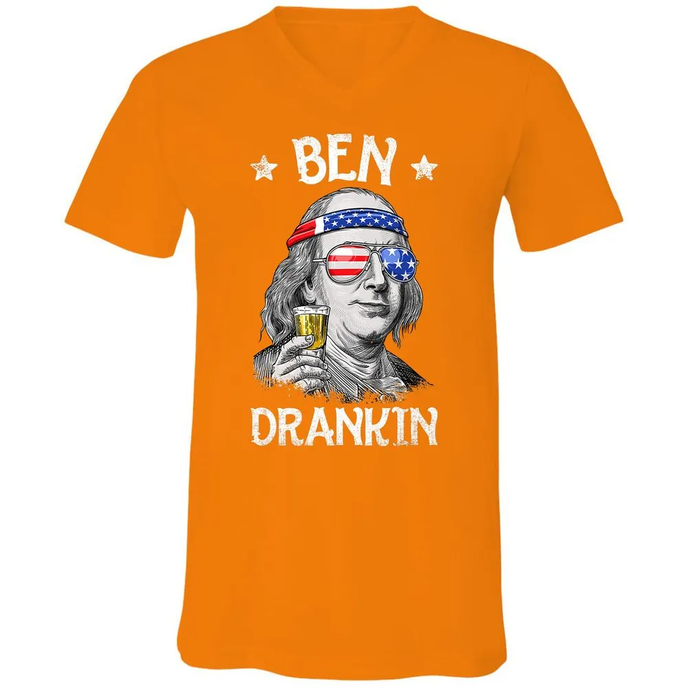 Unisex V-Neck T-Shirt - 8LX3S7S1 - Orange - 11