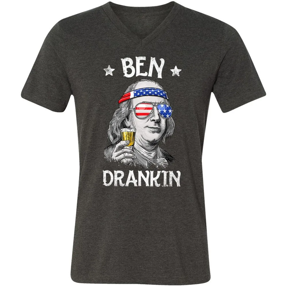 Unisex V-Neck T-Shirt - 8LX3S7S1 - Dark Grey Heather - 8